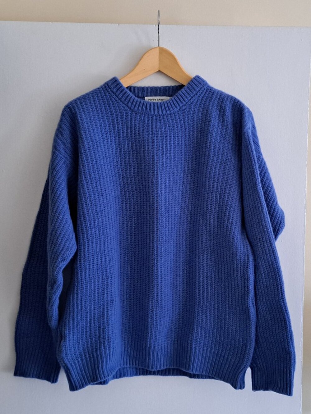 POPPY BARLEY Cove Crewneck Sweater, sz M, cerulean blue